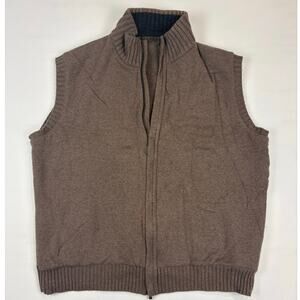 Vintage LOEWE Men's 100% Cashmere Zip Up Vest IT Size 58 Luxury Knitwear
